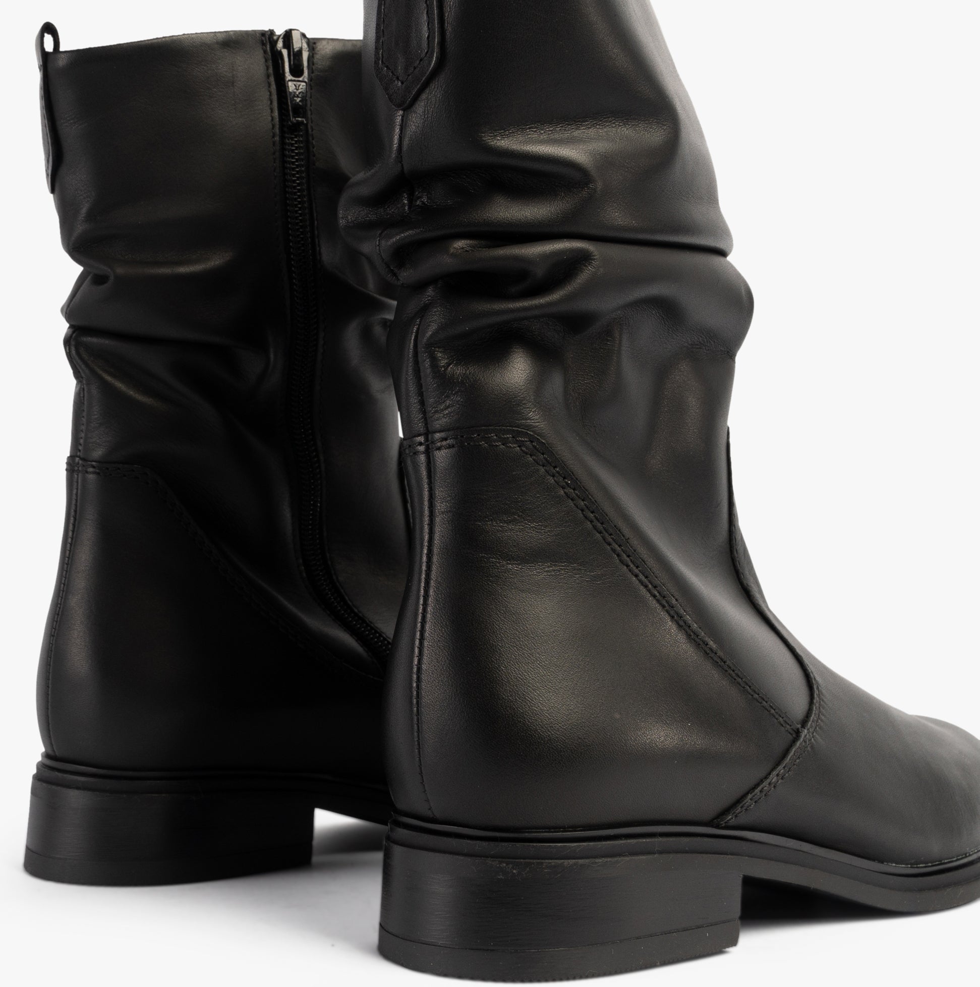 Gabor HODIE Womens Boots Black side view showcasing leather material and block heel design.