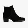 Gabor DELIGHT Womens Ankle Boots Black side view featuring suede upper and block heel.