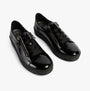Gabor WISDOM Womens Trainers Black Patent side view featuring patent leather upper and lace-up design.