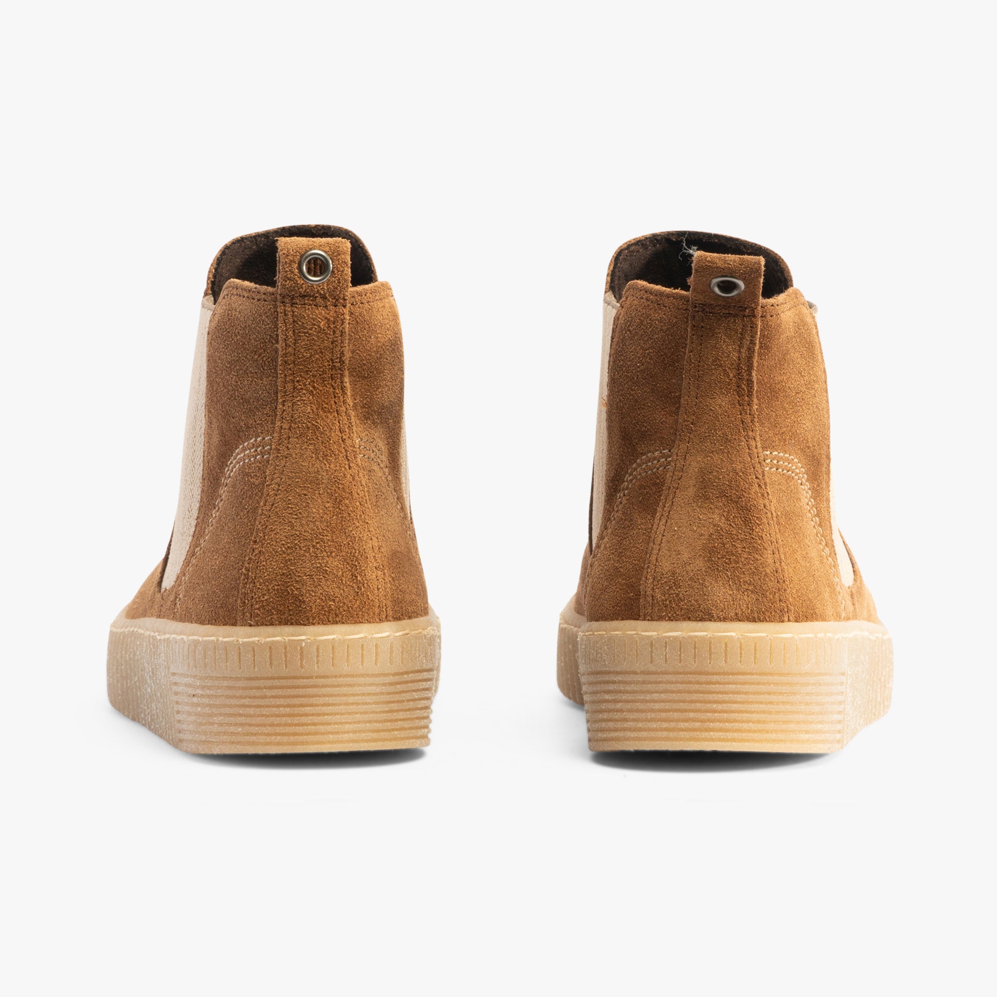Gabor LOURDES Womens Ankle Boots Cognac rear view showcasing suede material and rubber sole design.