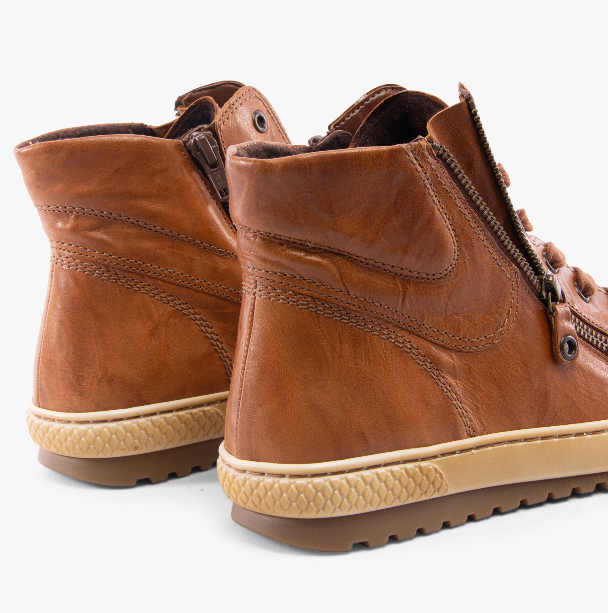 Gabor BULNER Womens Ankle Boots Copper rear view showcasing leather upper and rubber sole.