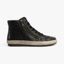Gabor BULNER Womens Ankle Boots Black side view with leather upper and casual lace-up design.