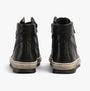 Gabor BULNER Womens Ankle Boots Black rear view showing lace-up design and flat heel.