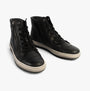 Gabor BULNER Womens Ankle Boots Black side view featuring lace-up and zip closure with rubber sole.