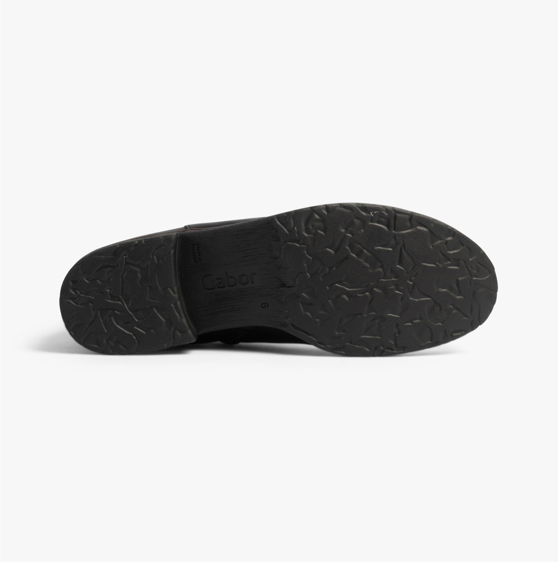 Gabor NOLENE Womens Ankle Boots Black bottom view showing rubber sole texture and detail.