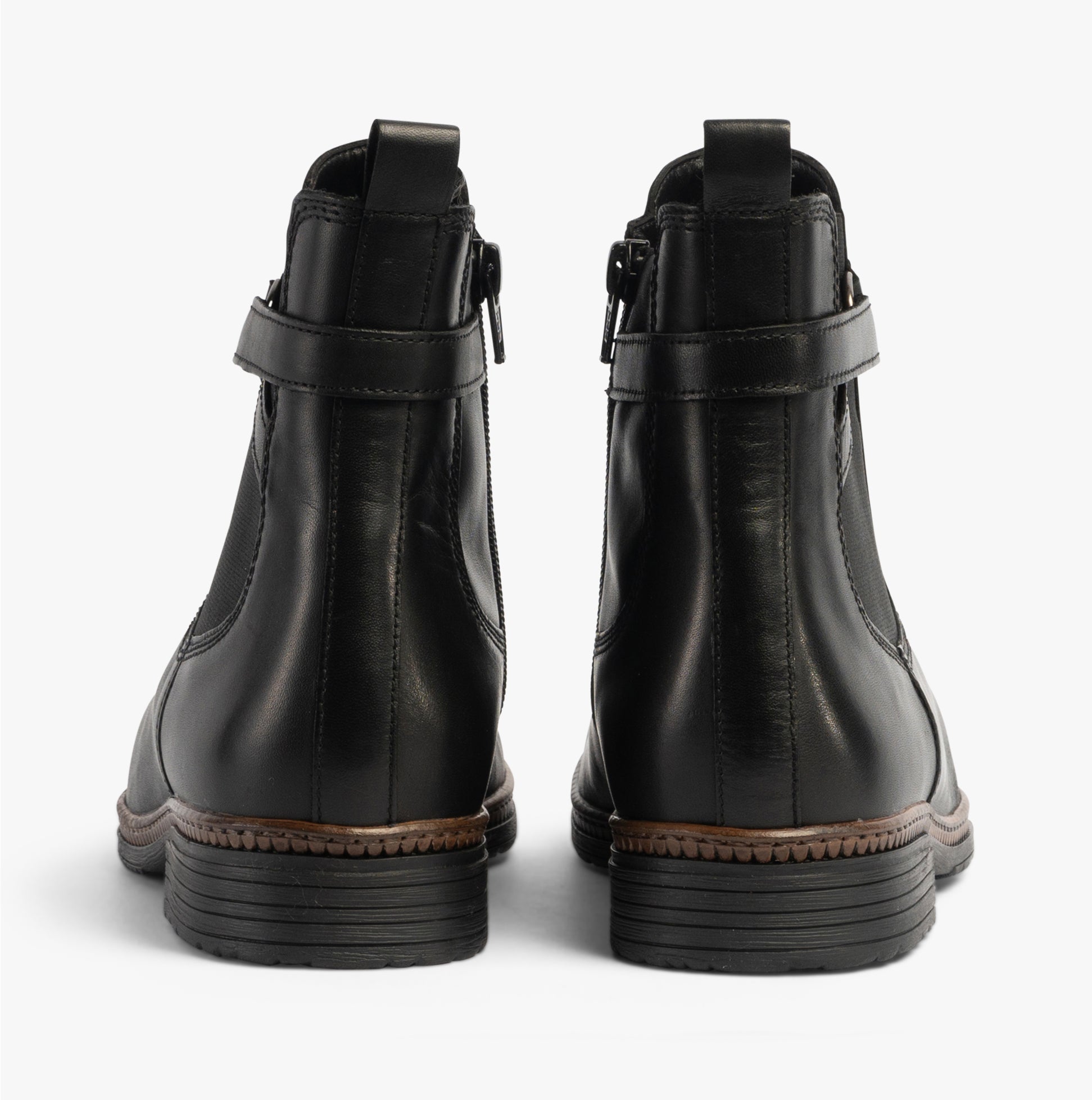 Gabor NOLENE Womens Ankle Boots Black back view showing leather finish and ankle height design.