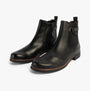 Gabor NOLENE Womens Ankle Boots Black side view showcasing smooth leather upper and flat heel.