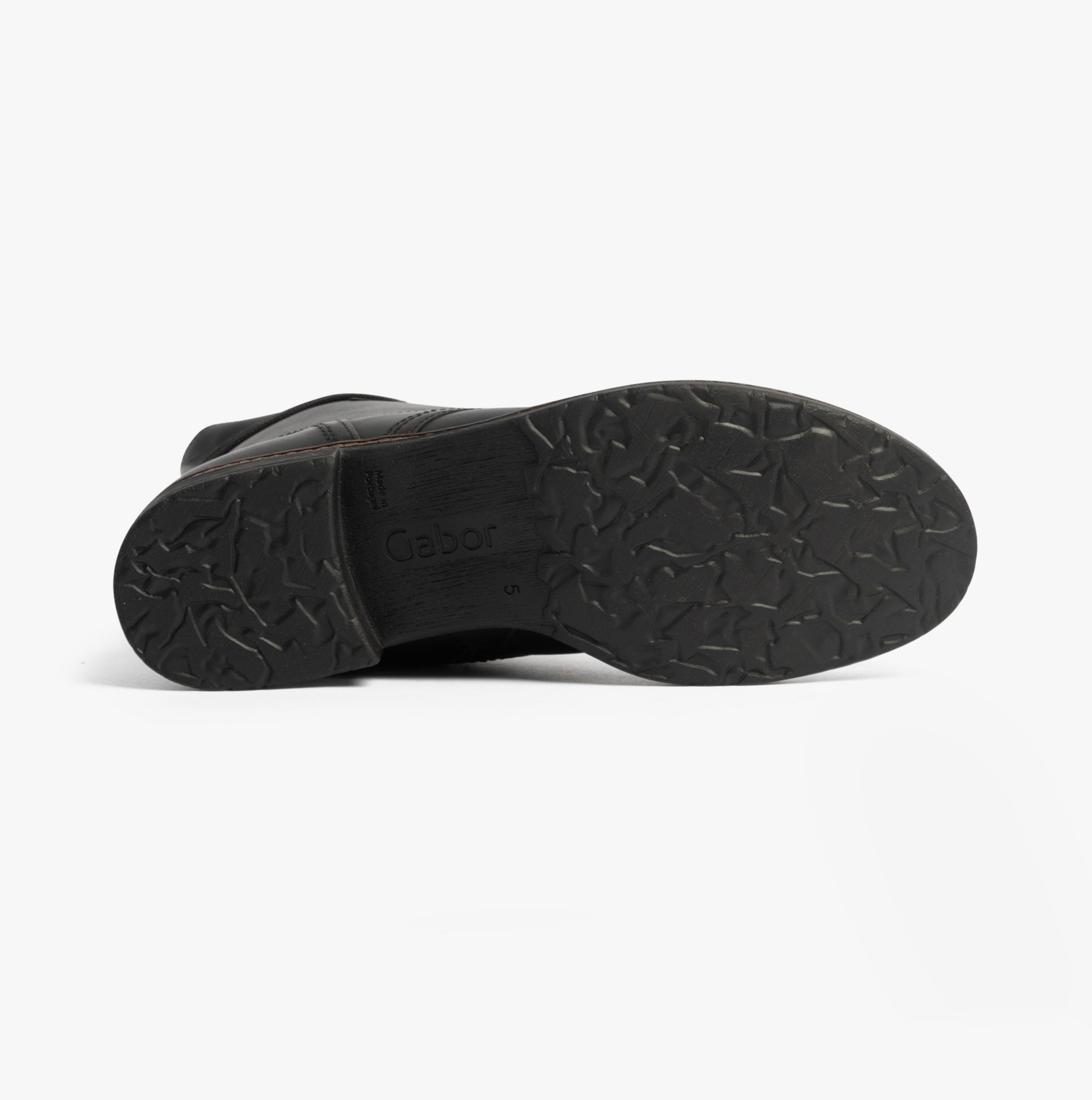 Gabor NERISSA Womens Ankle Boots Black bottom view showing rubber sole details and grip pattern.