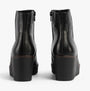 Gabor UTOPIA Womens Ankle Boots Black back view showcasing leather upper and wedge heel.