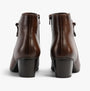 Gabor ELA Womens Ankle Boots Brown back view showing leather material and block heel design.