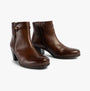 Gabor ELA Womens Ankle Boots Brown side view showcasing leather upper and block heel design.