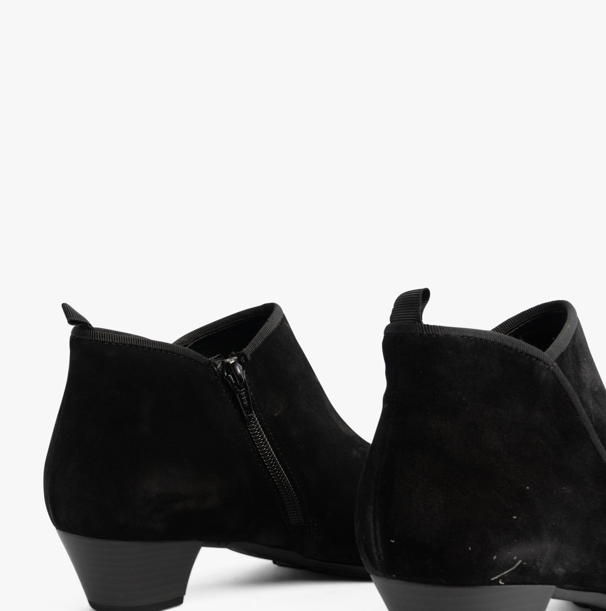 Gabor TRUDY Womens Boots Black rear view showing suede upper and block heel design.