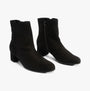 Gabor ABBEY Womens Boots Black side view featuring suede upper, zip closure, and block heel.