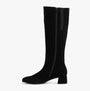 Gabor ASHBY Womens Boots Black side view showcasing tall suede design and zip closure