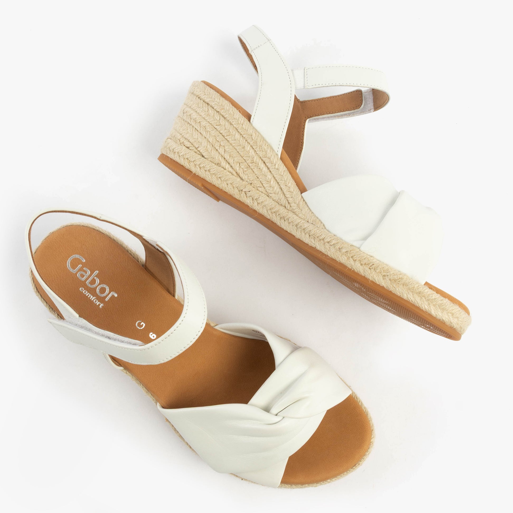 MOON Womens Wedge Sandals White