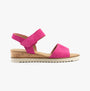 Gabor RAYNOR Womens Sandals Pink side view featuring suede upper, wedge heel, and lightweight design.
