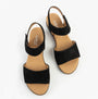 Gabor RAYNOR Womens Sandals Black top view showing suede upper and wedge heel.