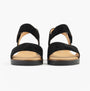 Gabor RAYNOR Womens Sandals Black front view showcasing suede upper and touch fasten design.