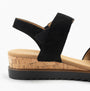 Gabor RAYNOR Womens Sandals Black side view showcasing suede upper and wedge heel.