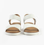 Gabor RAYNOR Womens Sandals White front view showing suede upper and rubber sole for comfort and lightweight wear.