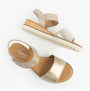 Gabor RAYNOR Womens Sandals Mushroom top view showing suede upper, wedge heel, lightweight design in stylish mushroom color.