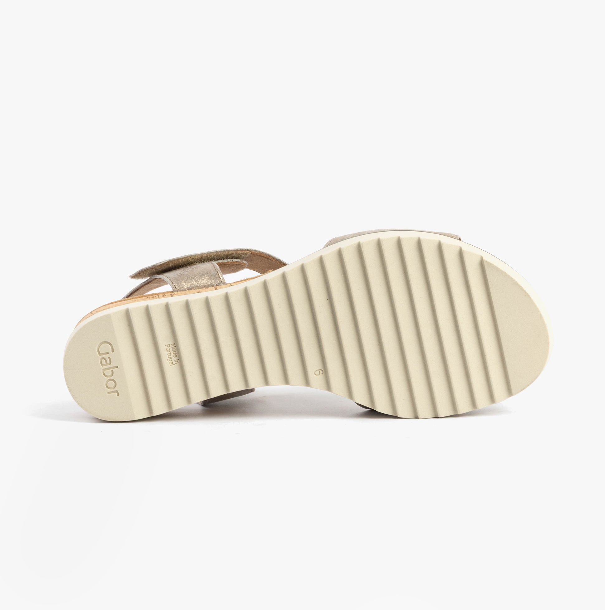 Gabor RAYNOR Womens Sandals Mushroom bottom view showing rubber sole design for comfort and durability.