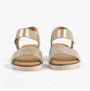 Gabor RAYNOR Womens Sandals Mushroom front view showcasing suede upper and wedge heel design.