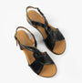 Gabor RICH Womens Sandals Black top view showcasing leather straps and comfortable design.