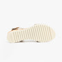 Gabor RICH Womens Sandals Beige bottom view showing rubber sole and buckle closure.