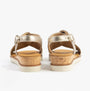 Gabor RICH Womens Sandals Beige rear view showing buckle, cork sole, and lightweight wedge heel design.