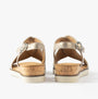 Gabor RICH Womens Sandals Mushroom back view showcasing leather straps and cork wedge sole