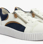 Gabor WEMO Womens Trainers White side view showcasing leather upper, lace-up closure, and rubber sole detail.