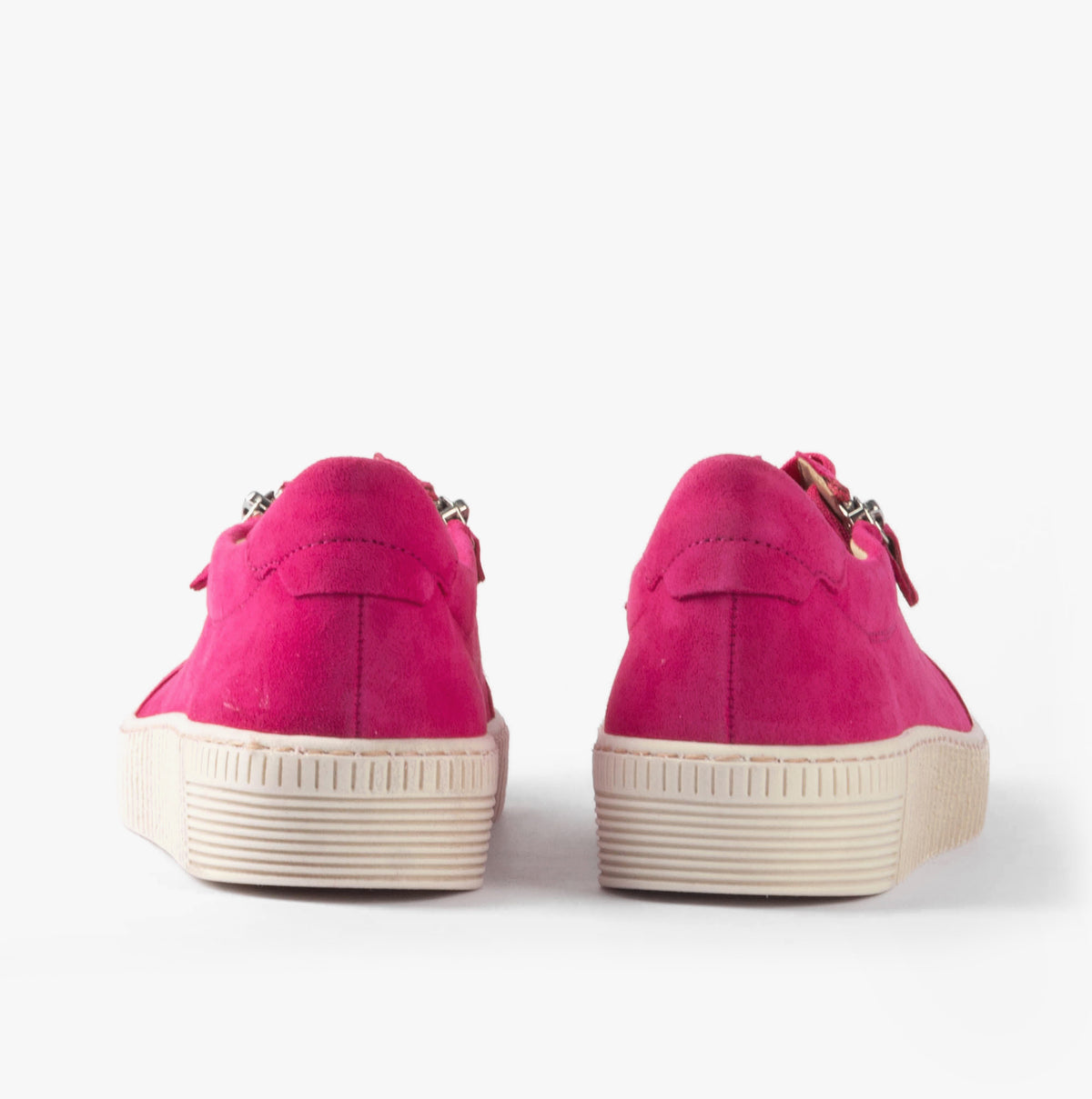 Gabor WISDOM Womens Trainers Pink rear view showing suede texture and rubber sole.