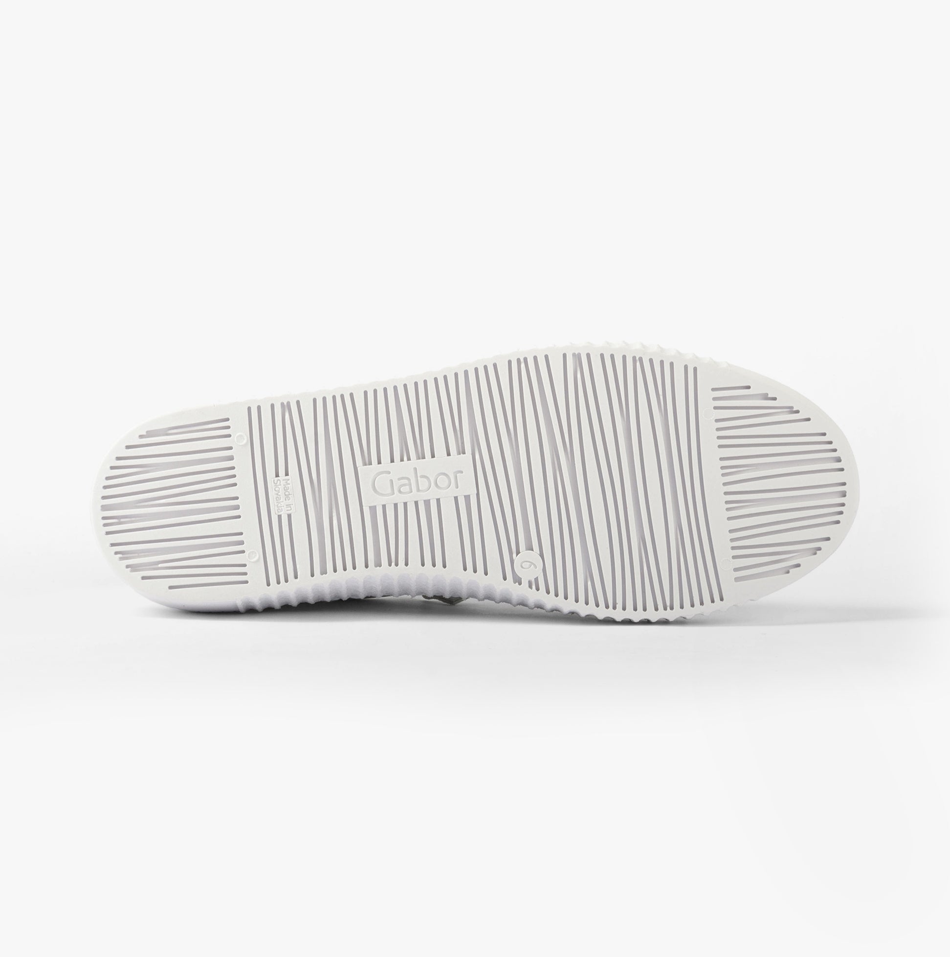 Gabor WISDOM Womens Trainers White bottom view of rubber sole showing details and texture.