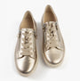 Gabor WISDOM Womens Trainers Beige top view of trendy casual leather trainers with lace-up and zip details.