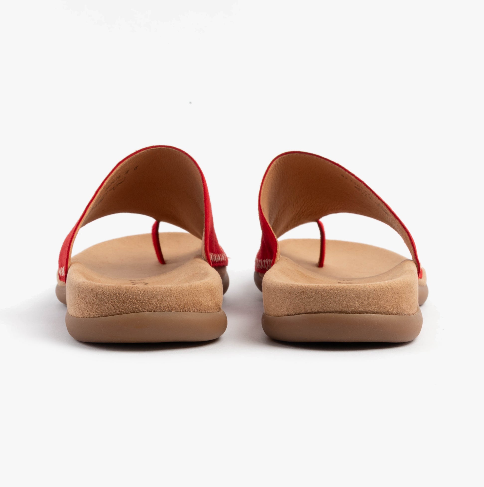 Gabor LANZAROTE Womens Sandals Red back view showing leather upper and slip-on design for comfort.