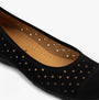 Gabor RUFFLE Womens Shoes Black detail view showing perforated leather upper and comfortable flat design.