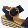 Gabor ANDRE Womens Sandals Blue detail view showcasing buckle design and wedge sole.