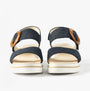 Gabor YEO Womens Sandals Blue back view showcasing leather straps and buckle detail.