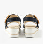 Gabor YEO Womens Sandals Blue back view with wedge heel and buckle detail.