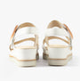 Gabor YEO Womens Sandals White back view showing leather upper, buckle details and wedge heel design.