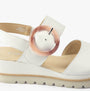 Gabor YEO Womens Sandals White side view showcasing leather upper and buckle detail.