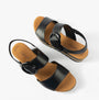 Gabor YEO Womens Sandals Black top view showcasing leather upper and buckle detail.