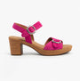 Gabor FANTASTICA Womens Sandals Pink side view showcasing leather upper, buckle detail and block heel design.