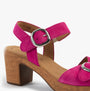 Gabor FANTASTICA Womens Sandals Pink side view showing buckle closure and block heel design.
