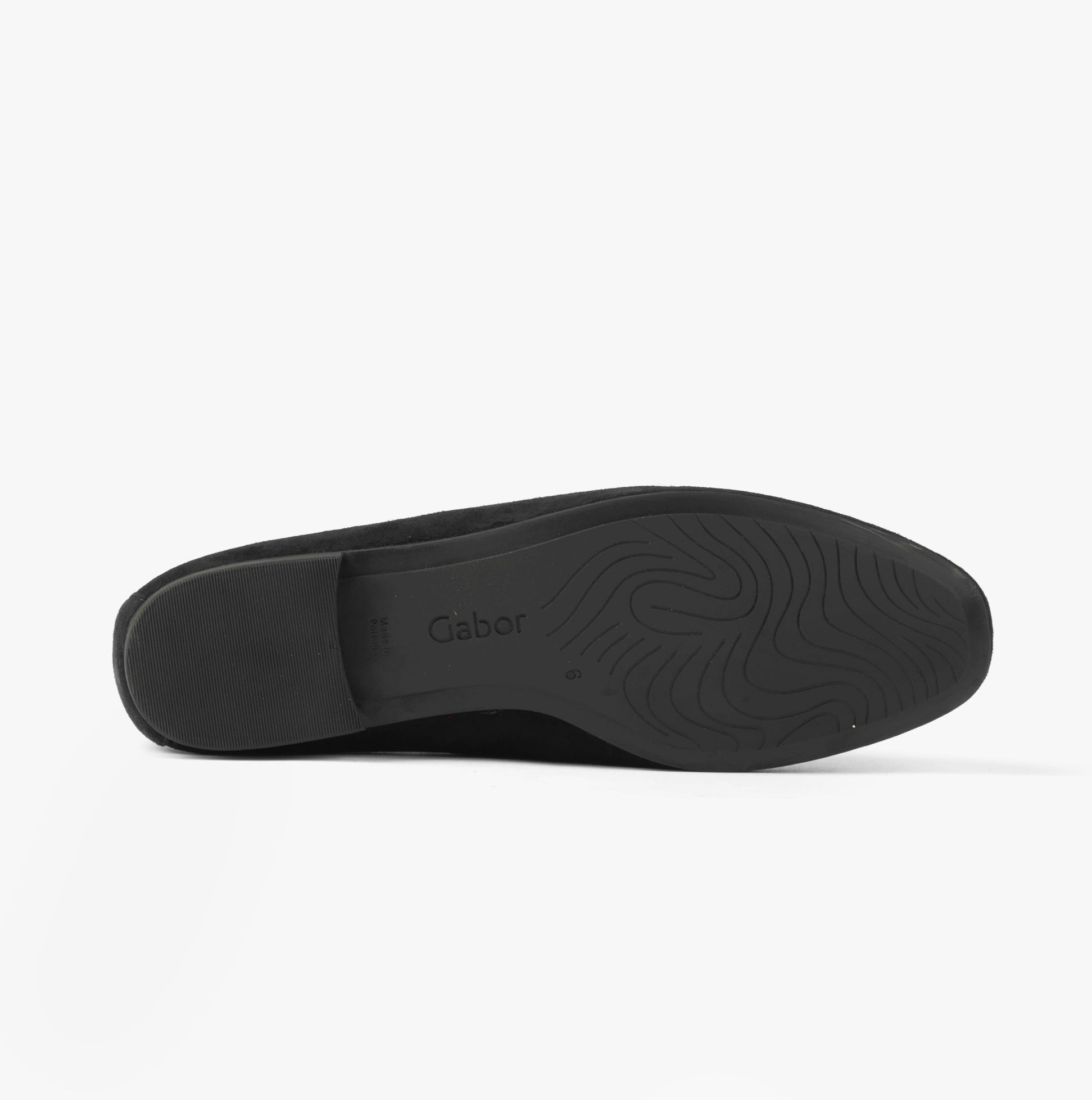 Gabor JACKIE Womens Shoes Black outsole detail view, showcasing rubber sole and design features.