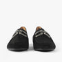 Gabor JACKIE Womens Shoes Black front view, suede loafer shoes with decorative embellishments, lightweight and comfortable.