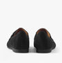 Gabor JACKIE Womens Shoes Black back view, suede loafers with slip-on design and flat sole.