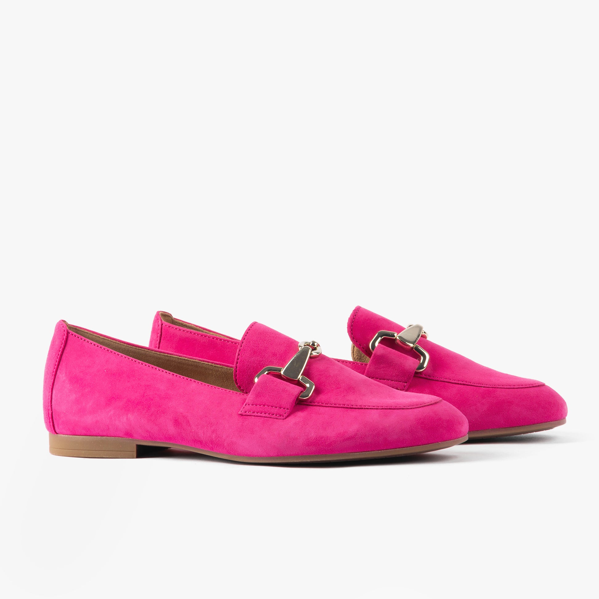 Gabor JANGLE Womens Shoes Pink side view showing stylish loafer design and vibrant color.
