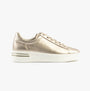 Gabor KEYSTONE Womens Trainers Beige side view featuring leather upper, lace-up design, and rubber sole.